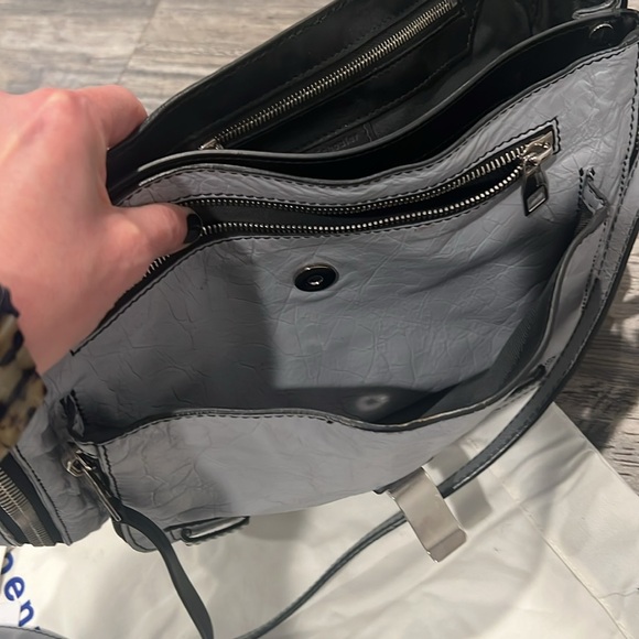 Proenza Schouler PS1 Zip Paper Lambskin Leather Dove Grey Shoulder Bag - Picture 10 of 16